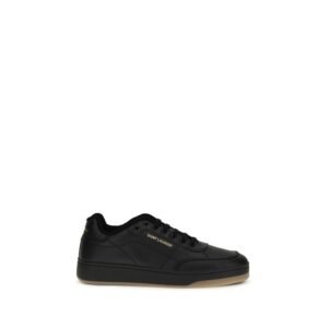 Saint Laurent Black Calf Leather Bos Taurus Low Top Sneakers