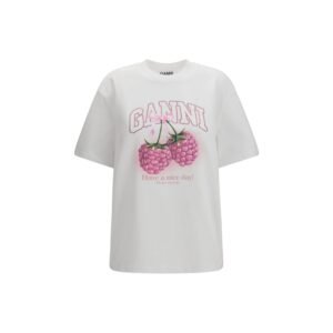 Ganni White Cotton T-Shirt