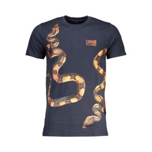 Cavalli Class Blu Cotton Mens T-Shirt